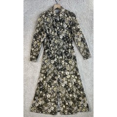 Vintage Jeanology Maxi Dress Women’s 4 Corduroy Floral Needle Cord Button Up