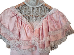 Gunne Sax Pink Satin Princess Dress Small Size 5 Ruffle Southern Belle 80s Prom
