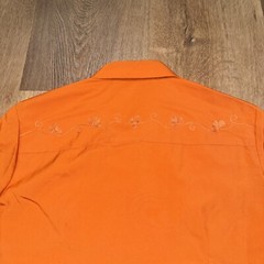 NOS Vtg Urban Cowgirl Rose Shirt Womens Western Rockabilly 70s Burnt Orange 7 8