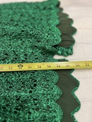 Vintage 70s Emerald Crochet Skirt/Jacket Couture Weighted Hem, Designer Estate