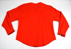 Vintage Western Pearl Snap Shirt Roughrider Size M 80s Orange Fringe Made USA