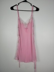 vintage shirley of hollywood lingerie Pink Nightgown Floral Lace 1916 Sz Medium