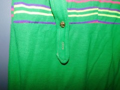 VTG 60s 70’s DRESS MINI JUMPER STRIPED KNIT POLY GREEN XS/S MOD GOGO GROOVY