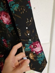 Vintage 1990s Cimmaron Dress Floral Romper Roses Summer Sz 7/8 Small Black Pink
