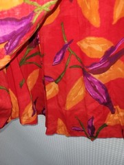 Vintage 2 Piece Caribou New York Wrap Style Coulotte(M) & Blouse(L) Red Floral