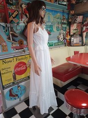 VTG Mid-century 1960s 1970s Candi Jones California Eyelet Prairie Maxi Dress XXS