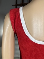 Vintage 70’s Lolli Jamas Red Terry Cloth Sleep Bodysuit Romper Playsuit Sz Small