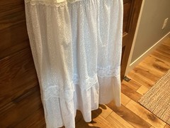 VGT Pale Blue Shoulder Tie Floral Prairie Revival Maxi Sundress Boho XS/S