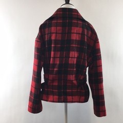The Limited Vintage 90s Red Black Plaid Flannel Jacket Womens SP Wool Blend