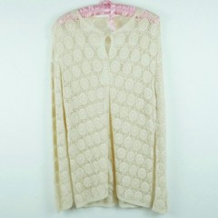 Vintage Large Cardigan Handmade Lace Crochet Granny Coquette Cottagecore Dainty