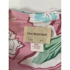 Vintage Von Bramlett Floral Dress 22W Pink Cottagecore Grandmacore USA