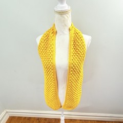 Vintage Handmade Yellow Popcorn Knit Vest AU Size 8-10 Boho Cottagecore