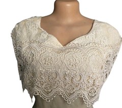 Vtg 80s Cachet by Bari Protas Formal Fitted Column Dress Women 13/14 Dallas Glam