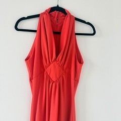 Vintage 70s Halter Maxi Dress Disco Gown d*lang Fashions Boho Glam Retro 1970s