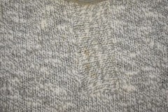 Vintage Hand Knit Sweater Womens Small Wool Crewneck 1/2 Sleeve Cropped Ringer