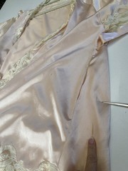 Vintage Eve Stillman M 100% Silk & Lace Robe Cut Tag Pink Romantic Designer