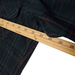 Vintage PENDLETON Shirt Womens XL Green 100% Wool Plaid Flannel Pocket Button Up