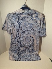 Vintage 1970s Butterfly Collar Polyester Top Woman’s 13/14 Paisley Print W Belt