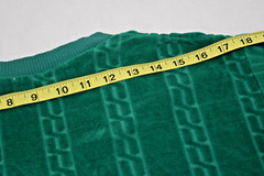 Vintage Sweatshirt Loubella Size S/M 70s Emerald Wavy Design Soft Cotton Poly