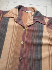 Vintage 60s/70s “Marcia Brady” Button Front Top W/ Wide Collar. Sz 38 Per Tag