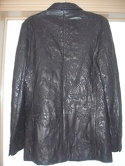 VERSACE Blazer Jacket, Leather, Embroidered, Vintage, US Size 12/Medium
