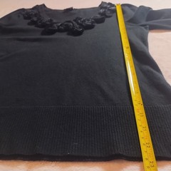 vintage 80s 90s velvet rosette balloon sleeve sweater sz m avant garde artsy
