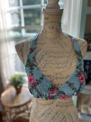 VTG 60’s 70’s Robby Len Bikini Top SWIM BATHING SUIT SUN TOP Flower Power Neon