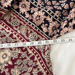 Vtg Kaiser 100% Indian Cotton Caftan Maxi Dress Floral Geometric Red&Black OS