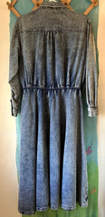 Vintage Long Jeans DRESS, Embroidered, Metallic Threads, Elastic Waist, Sz L-XL