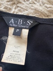 Vintage A.B.S. By Allen Schwartz Dress Black A-Line Small Mid Length Swing