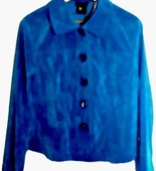 Vintage Corduroy Jacket Petite Large R.O.T. Teal Blue Button Down Boho 1990’s