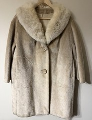 Vintage 60’s Fox Fur Collar Long Brazotta Coat XL-1X Mad Men Old Money Glam