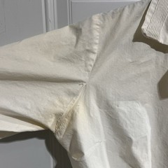 Nurse Uniform White Button Snap Front Dress Thin Vtg 1960s Medium Small *SPOTS*