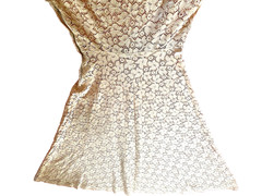Antique 1940s ‘Quaker Lady’ Early American Ivory White Lace Dress