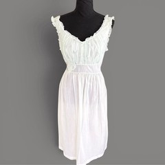 Vtg 50s Two Piece Knee Length Nightgown Robe Peignoir Set Light Green Lace Large