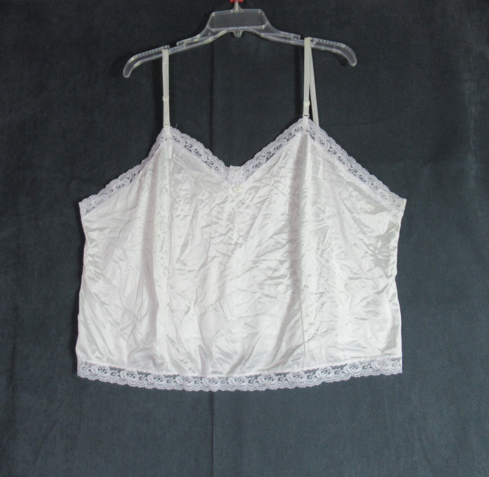 Vintage Melrose Camisole Top Womens 52 Icy Blue Lace Nylon Lingerie 70s 80s USA