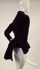 VICTORIAN 1880’S MAGENTA VELVET BUSTLE BACK BODICE 