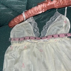Vtg Val Mode Maxi Nightgown Medium Ivory Floral Pink Flowers Slip Chemise V Neck