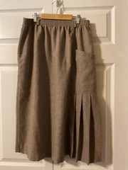 Bedford Fair Vintage Mid Length Skirt 15-16 Average Wool Blend Pleated USA
