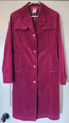 ⚡️VTG RARE 🔥 ESPRIT Magenta Velvet Trench Y2K INDIE SLEAZE L retro festival 💖