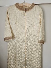 Vintage 60s Gold Lamé Robe Quilted Lounge Wear Size 12 Lisanne