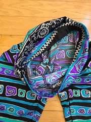 vintage 90’s | purple abstract print maximalist festival leggings | WMS S