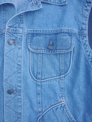 Fila Blue Jean Vest 1990s Unisex L Large Italy Vintage Retro Button Front