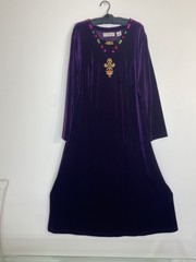 Nwt VTG 90’s Purple Velvet House Dress Winter Gown Medieval Regal Whimsy Sz16