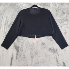 Vintage 90s Patra Chiffon Slip Dress Sheer Sequin Crop Jacket Set Size 12 Black