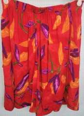 Vintage 2 Piece Caribou New York Wrap Style Coulotte(M) & Blouse(L) Red Floral