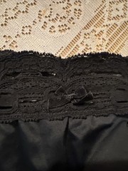 OLGA Black Secret Hug Shape Lace Silky Vintage Panty #913 Sz 5 S Flaws