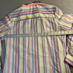 Vtg 70’s Western Pearl Snap Shirt Women’s Size 34 Metallic & Pastel Striped USA