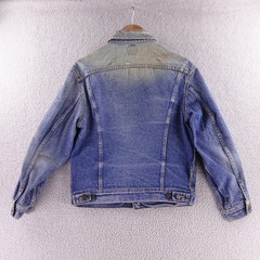 Vintage Lee Denim Trucker Jacket Blue Distressed Made in USA Men S Sanforized