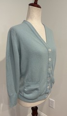 Dalton 100% Cashmere Cardigan Sweater Pockets Blue True Vintage Women’s 38 S/M